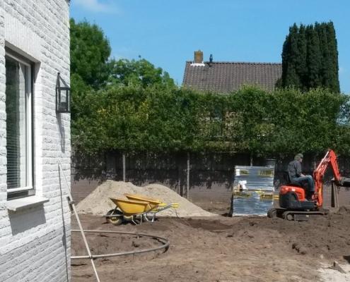 Grondwerk bij tuinaanleg Rosmalen